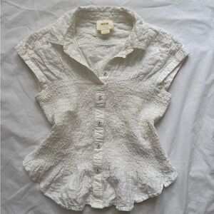 Maeve anthropologie ruffle white top